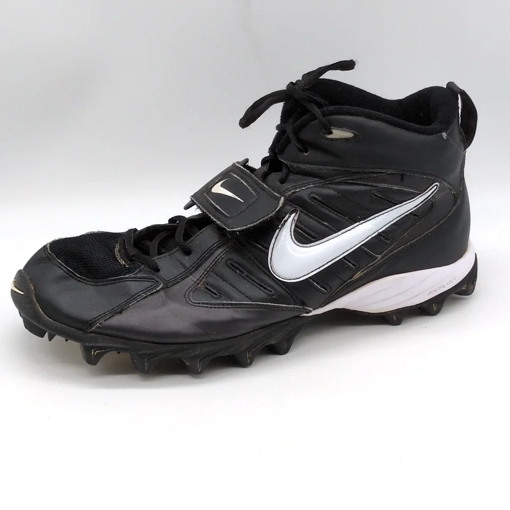 Nike Shoes Mens Team Code Black 11 Football Cleats Mid Strap Mid Top 314087-011